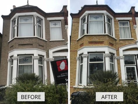 Pebble dash removal - Paul Brick Pointing Modern Pebble Dash Exterior, Pebble Dash Exterior, Pebble Dash, Paint Removal, Exterior House Renovation, Natural Ventilation, Paint Remover, House Renovation, Brickwork