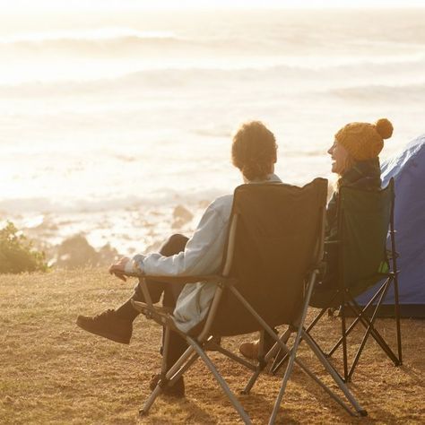 Prenup Outfit, Camping Photoshoot, Prenup Photos Ideas, Camp Chairs, Camping Couple, Couple Camping, Beach Chair Umbrella, Engagement Inspo, Camping Chair