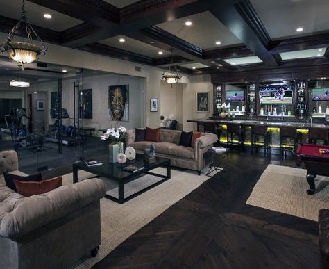 Luxury Man Cave Ideas, Luxury Man Cave, Home Gym Luxury, Home Gym Design Luxury, Gym Luxury, Luxury Basement, Gym Design Ideas, Basement Gym Ideas, Private Gym