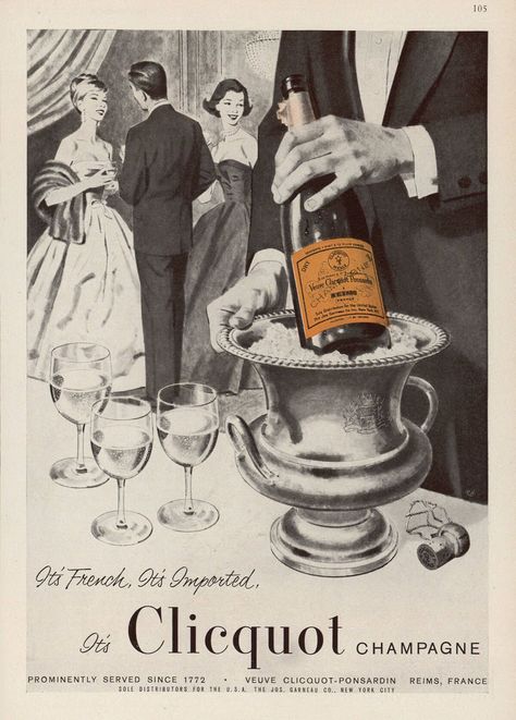 This is the story of the Madame Clicquot Ponsardin and her vision for Veuve Clicquot. Affectionately referred to as The “Widow Clicquot,” Barbe-Nicole revolutionized Champagne and made it the unique star that it is today. Veuve Cliquot, Veuve Clicquot Champagne, Wine Poster, Champagne Bar, Vintage Champagne, Veuve Clicquot, Images Vintage, Vintage Wine, Elegant Art