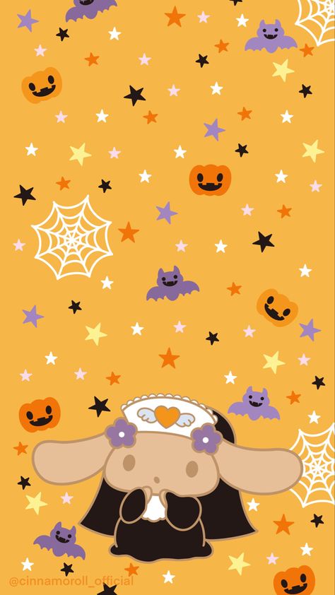 Mocha dressed as a nun Cinnamoroll Halloween Wallpaper, Mocha Sanrio Wallpaper, Mocha Sanrio Halloween, Cinnamoroll Halloween, Mocha Wallpaper, Halloween Sanrio, Wallpaper Sanrio, Sanrio Halloween, Hello Kitty Halloween Wallpaper