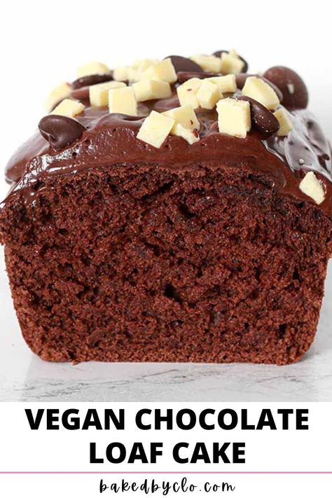 Vegan Chocolate Loaf Cake Vegan Chocolate Loaf Cake, Vegan Loaf Cake, Dairy Free Ganache, Baking Recipes Uk, Vegan Loaf, Fluffy Chocolate Cake, Mini Loaf Cakes, Chocolate Banana Cake, Chocolate Loaf Cake