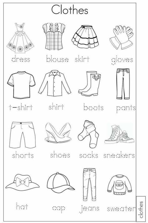 Clothes Worksheets For Kids, Clothes Activities For Preschool, Preschool Weather Chart, Clothes Worksheet, Preschool Weather, Kids Worksheet, English Worksheets For Kindergarten, Weather Chart, Grammar For Kids