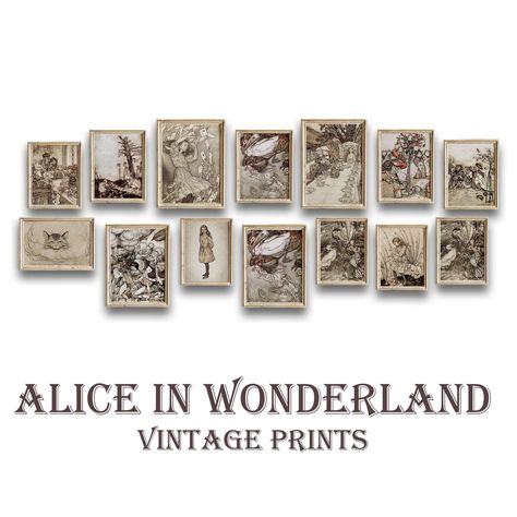 Nursery Vintage, Alice In Wonderland Print, Alice In Wonderland Vintage, Vintage Alice In Wonderland, Gallery Wall Art Set, Cadeau Diy, Vintage Nursery, Gallery Wall Art, Girls Room