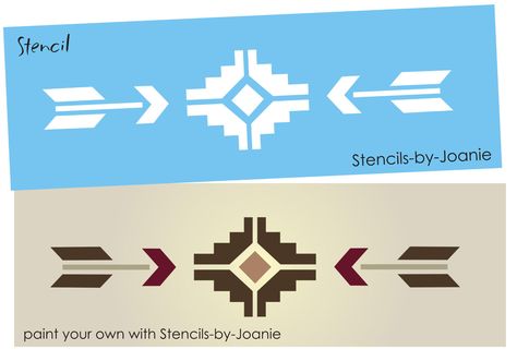 southwest border designs | Southwest STENCIL Decorative Lg Arrow Sun Border Country Western Craft ... Western Diy, Stencil Decor, Fabric Glass, Western Crafts, Mohawks, Southwest Design, Native American Design, Paper Fabric, Stencil Patterns