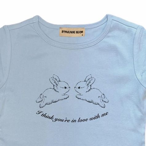 romanticblue on Instagram: "You're in Love Bunny Tees available on site now!" Coquette Shirts, Bunny Graphic, Novelty Shirts, Bunny Shirt, Baby Tees, Bunny Print, Novelty Print, 로고 디자인, Handmade Clothes