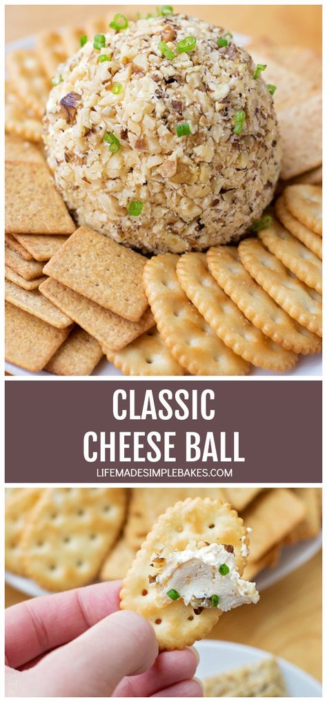 This classic cheese ball is a great party appetizer! Its creamy, cheesy and loaded with flavor! #cheeseball #creamcheese #appetizer #easyapps #holidayfood Classic Cheese Ball, Vegetable Chowder, Cheesy Vegetable, Recipe Cover, Cheese Ball Recipes, Party Appetizer, Big Meals, Smoked Bacon, Cheese Ball