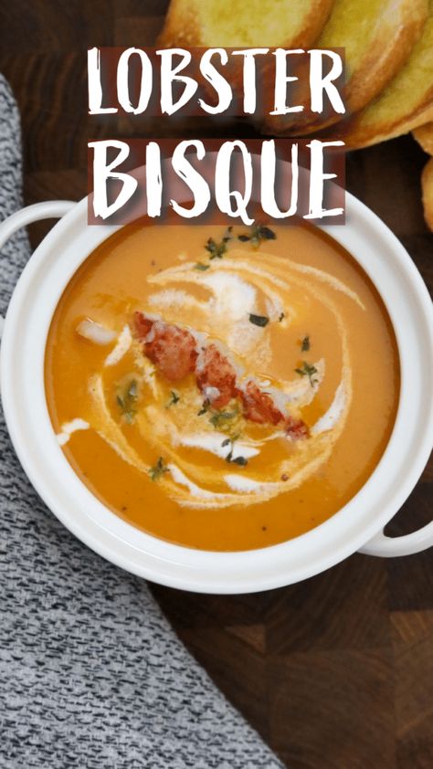 blogImage Lobster Bisque Recipe Easy, Lobster Bisque Recipe, Bisque Recipe, Delicious Seafood Recipes, Lobster Bisque, Pureed Soup, Shellfish Recipes, Delicious Soup Recipes, Lobster Tails