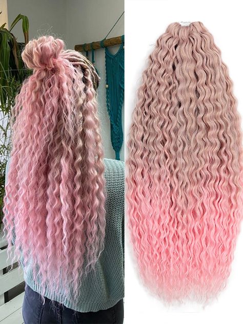 Ombre Pink Braids, Box Braids Sizes, Blonde To Pink Ombre, Ombre Afro, Dread Hair Extensions, Braids Color, Blonde Pink, Ombre Braid, Crochet Dreads