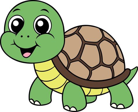 Cute Turtle Illustration Cute Turtle Cartoon, Turtle Illustration, Turtle Clipart, Cartoon Turtle, Doodle Frames, Kindergarden Activities, Cute Turtle, Cute Turtles, Heart Tree