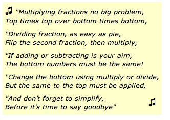 mathisfun.com - Great poem/song for teaching operations with fraction #dividing_fractions #multiplying_fractions Math Poems, Waldorf Lessons, Math Fraction Activities, Waldorf Teaching, Math Decimals, Teaching 6th Grade, Maths Resources, Dividing Fractions, Multiplying Fractions