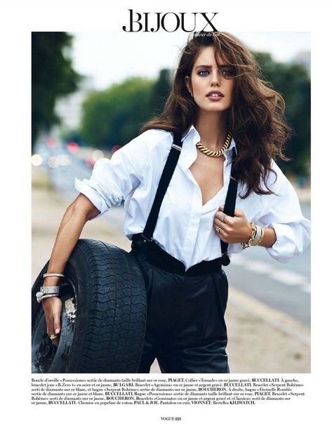 New Year Look, Paris September, Emily Didonato, Vogue Magazine, Tomboy Fashion, Bustier Top, White Shirts, Vogue Paris, Super Mario Bros