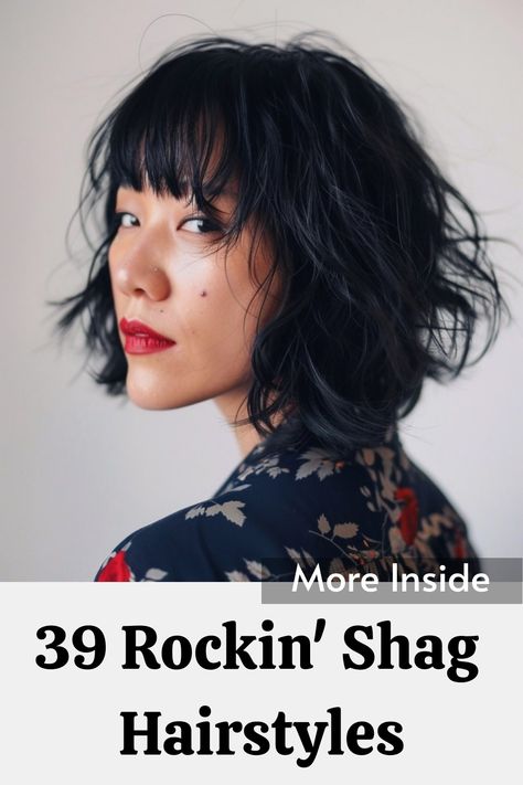 Get that effortlessly cool vibe with these 39 shag hairstyles that are full of texture and volume! From short, choppy cuts to longer, layered looks, these styles are perfect for adding movement and edge to your hair. Whether you're aiming for a retro-inspired look or a modern twist, there's a shag hairstyle here for everyone. Tap the link for more hair inspiration! Shag Hair With Bangs, Bob Shag, 70s Haircuts, The Shag Haircut, Choppy Layered Haircuts, Shag Hairstyle, Short Shag Haircuts, Ashy Blonde, Shag Haircuts