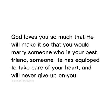 Divine♥️Couples on Instagram: “💯♥️♥️God doesn’t play about His children. God loves you. He already has it planned. His plan is for you to be happily married in a secure…” True Love Spiritual Quotes, Advice For Married Couples, Godly Love Quotes Relationships, Quotes About Being In Love, Loved By God, Godly Relationship Quotes, Biblical Quotes Inspirational, God Centered Relationship, Biblical Marriage Quotes