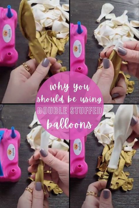 Ever wonder why balloon professionals double stuff their balloons when making balloon garlands? Double stuffing balloons allows you to get customized balloon colors on a budget. Check out this tutorial to learn why double stuffing balloons can be important and other balloon garland tips and tricks. Balloon Garland Tips, Balloon Colors, First Birthday Balloons, Balloon Holders, Diy Cream, Small Balloons, Fiesta Theme Party, Birthday Party Decorations Diy, Graduation Balloons