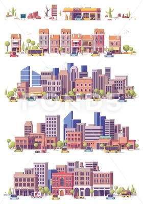 2d City Illustration, Building Icon, Building Drawing, Building Illustration, City Cartoon, Landscape Concept, City Illustration, City Scene, City Landscape