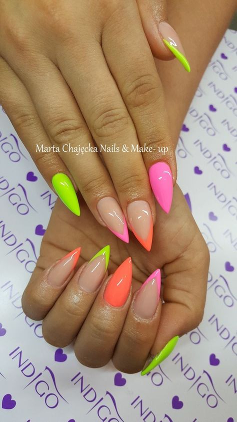 Nails 2023, Nagel Inspo, Neon Nails, Hot Nails, Funky Nails, Pretty Acrylic Nails, Fancy Nails, Chic Nails, Dope Nails