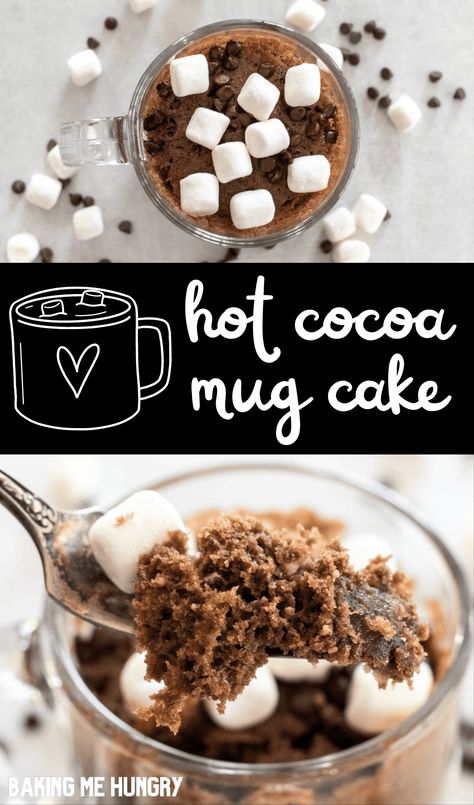 Hot Cocoa Mug Cake Recipe | Easy Hot Chocolate Cake Hot Chocolate Cake In A Mug, Mug Cake Microwave Without Cocoa Powder, Mug Cake Microwave No Cocoa Powder, Easy Mug Cake Recipe Without Cocoa Powder, Hot Cocoa Mug Cake, Cocoa Powder Mug Cake, Cocoa Mug Cake, Hot Chocolate Mug Cake, Hot Chocolate Cake