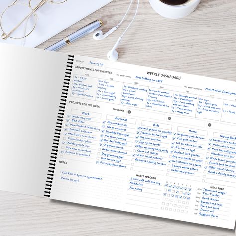 Busy Balance ⎸ Wellness + Life Monthly Business Planner, Full Focus Planner Printable, Best Work Planner, Undated Planner Ideas, Organize Life Planner, Planner Set Up, How To Be Productive At Home, Planner Ideas Organizing, Month To Do List