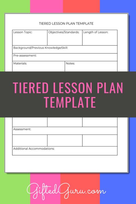 Yea! An editable tiered lesson plan template - word, pdf and Google doc versions. #differentiation #teaching #giftedguru Differentiated Lesson Plans, Elementary Lesson Plan Template, Teacher Leader, Lesson Plan Template, Daily Lesson Plan, Printable Lesson Plans, Classroom Strategies, Elementary Lesson Plans, My Needs