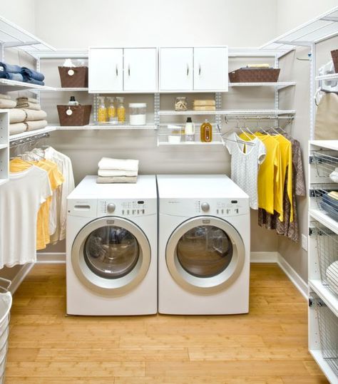 33 Laundry Room Shelving And Storage Ideas - like this shelf system with hanging space Simple Basement Remodel, Traditional Laundry Room, Grey Laundry Rooms, Laundry Room Storage Shelves, White Laundry Rooms, Small Laundry Room Organization, Room Storage Diy, White Laundry, Laundry Design