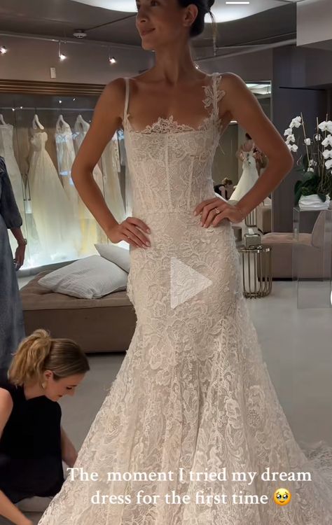 Berta Lace Wedding Dress, Wedding Dresses Small Chest, Naboo Wedding, Lace Fit And Flare Wedding Dress, Wedding Dresses 2025, Plain Wedding Dress, Berta Bridal, Wedding Dress Guide, Tuscan Wedding