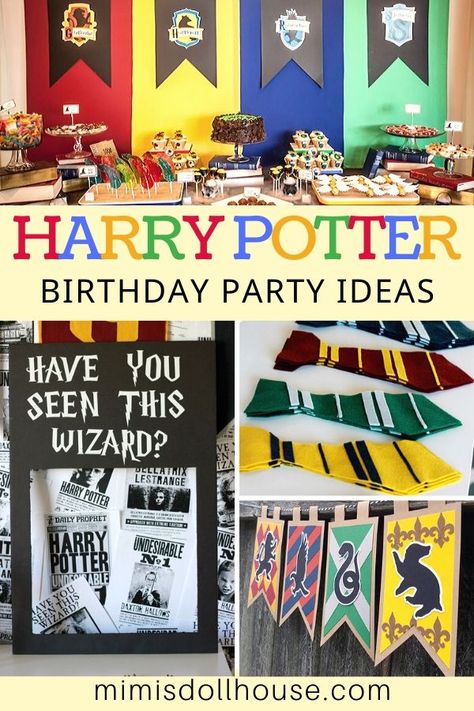 Harry Potter Birthday Party Ideas for Muggles!    If you love Harry Potter, you will love these magical ideas for a Harry Potter party.  These ideas are not for mere muggles, but are fantastic enough for even the most wizardly of the bunch.  No matter which house you represent, we know you will get inspired with these creative wizard-themed birthday decorations! #harrypotterbirthday #tweenbirthday #tweenbirthdayideas #harrypotterparty #hogwartsparty #wizard Harry Potter Birthday Party Ideas, Sweet Birthday Party, Tutti Frutti Party, Hogwarts Party, Harry Potter Theme Birthday, Harry Potter Owl, Harry Potter Games, Harry Birthday, Harry Potter Theme Party