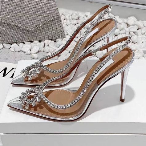 Prom Sandals, Crystal Wedding Shoes, Shoes For Wedding, Trending Heels, Rhinestone High Heels, Shoes Heels Classy, Cute Shoes Heels, Heels Gold, Cinderella Shoes