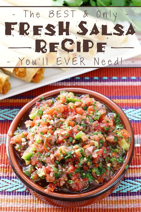 Mexican Salsa Recipes, Fresh Salsa Recipe, Homemade Salsa Recipe, Fresh Salsa, Homemade Salsa, Garden Recipes, Salsa Recipe, Tomato Recipes, Salsa Verde