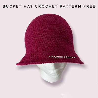 Crochet Bucket Hat Pattern Free, Bucket Hat Pattern Free, Crochet Bucket Hat Pattern, Chemo Caps Pattern, Cappello Cloche, Bucket Hat Crochet, Crochet Hat With Brim, Bucket Hat Pattern, Easy Crochet Hat