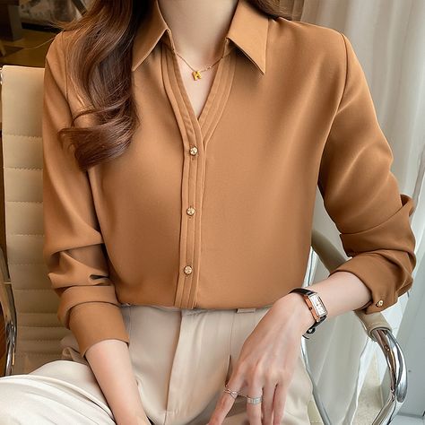 Power & Comfort Collide: The Long-Sleeved Satin Statement Shirt Command attention and radiate sophistication with this luxurious long-sleeved satin shirt! Crafted from unbelievably soft satin and designed with a flattering slim fit, this versatile piece is a must-have for any wardrobe. Unmatched Luxury: Superior Softness: Indulge in the unmatched comfort of 95%+ soft satin against your skin. All-day (or night) wear has never felt so luxurious. Rich Color Options: Exude power and sophistica... Woman White Shirt, Silk Shirts, Shirt Blouses Women's, Blouses Women, White Shirt Blouse, Ladies Shirt, Satin Blouses, Top Shirt Women, Sleeves Clothing