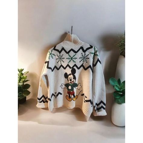 ZARA LIMITED EDITION ECRU MICKEY MOUSE DISNEY HIGH NECK SWEATER JUMPER SIZE S Zara Jumper, Zara Limited Edition, Disney High, High Neck Designs, High Neck Sweater, Sweater Jumper, Acrylic Fabric, Ivory Color, Jumper Sweater