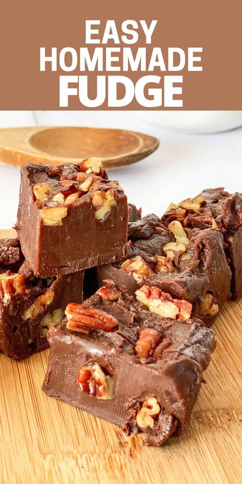 Sweetened Condensed Fudge, Fudge With Walnuts Recipes, Grandma's Fudge Recipe, Homemade Candies Easy, Easy Fudge Recipe 3 Ingredients, Millionaire Fudge, Million Dollar Fudge Recipe, Christmas Fudge Easy, Cheesecake Fudge Recipe