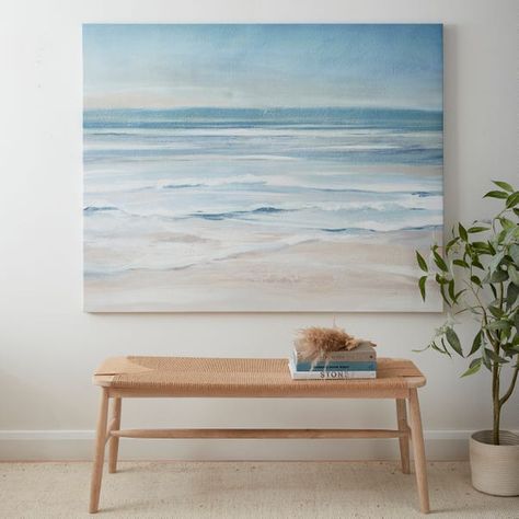 Beach Style Interior Design, Calming Art Painting, Beach Abstract Painting, Sea Inspired Art, Abstract Art Blue, Seaside Apartment, Sea Scapes, Sea Drawing, Coastal Artwork