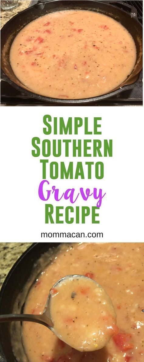 Simple Southern Tomato Gravy Recipe - Grab a biscuit ya'll things are about to get really good. #gravy via @mommacan Indoor Burgers, Tomato Cucumber Avocado Salad, Tomato Gravy Recipe, Southern Tomato Pie, Southern Home Decor, Salad Tomato, Good Gravy, Cucumber Avocado Salad, Vegetarian Chicken