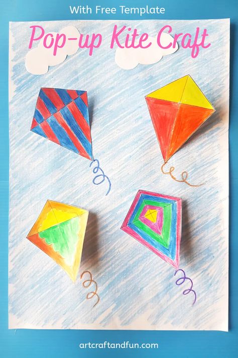 Kite Template Pattern Free Printable, Origami Kite, Kite Template, Homemade Kites, Kite Craft, Teaching Patterns, Kites Craft, Storytime Ideas, Fruit Crafts