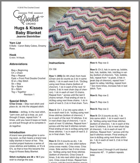 Hugs And Kisses Blanket, Crochet Hugs, Baby Blanket Tutorial, Blanket Tutorial, Baby Hug, Crochet Baby Girl Dress, Crochet Crowd, Crochet For Beginners Blanket, Hugs Kisses