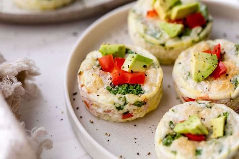 Baked Egg White Muffins with Cottage Cheese - Clean & Delicious Egg White And Cottage Cheese, Muffins With Cottage Cheese, Egg White Muffin Cups, Cottage Cheese Egg Bake, Healthy Egg Muffins, Cheese Egg Bake, Egg White Muffins, Cottage Cheese Muffins, Egg Muffins Healthy