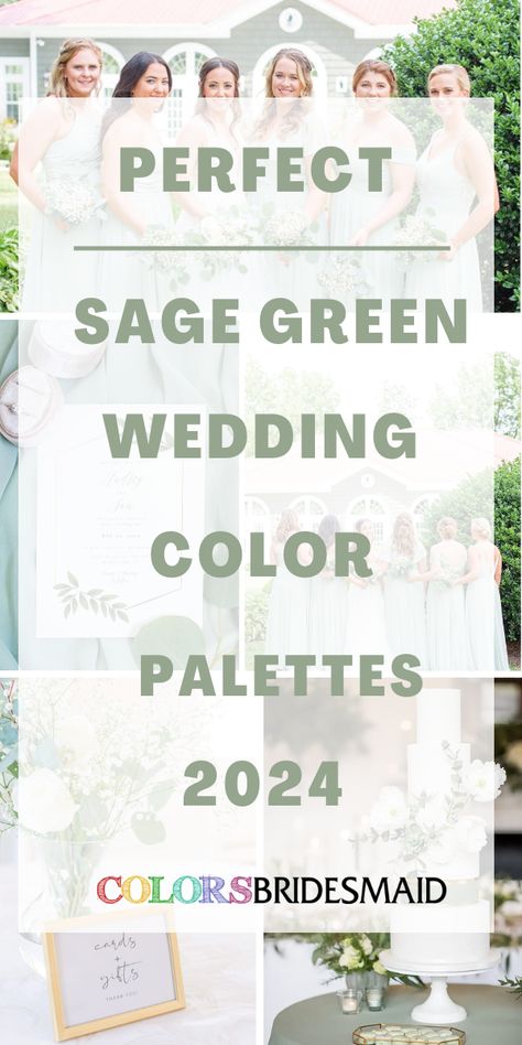 Top 9 Sage Green Wedding Color Palettes for 2023 - ColorsBridesmaid Sage Fall Wedding Colors, Eucalyptus Color Wedding Theme, Wedding Color Palette Olive Green, Green Blush Wedding Theme, Emerald Green And Taupe Wedding, Spring Sage Green Wedding, Color Palette For Sage Green Wedding, Weddings Sage Green, Sage Green Bridal Party Bridesmaid Dress