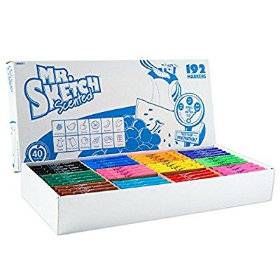 Amazon.com: Mr. Sketch 1905311 Scented Markers, Chisel Tip, Assorted Colors, Class Pack, Box of 192: Office Products Mr Sketch, Scented Markers, Teacher Wish List, Tropical Punch, School Things, Sketch Markers, Ink Sketch, Sketches Easy, Start Saving