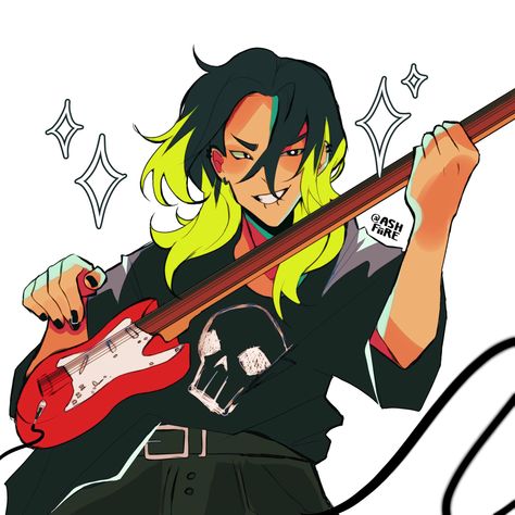 Anime boy playing the guitar. Colourful grunge style Ibispaint Drawing, Guitar Drawing, Playing The Guitar, Guitar Teacher, Guitar Photos, Artist Sketchbook, Grunge Art, Alternative Style, Cute Kawaii Drawings