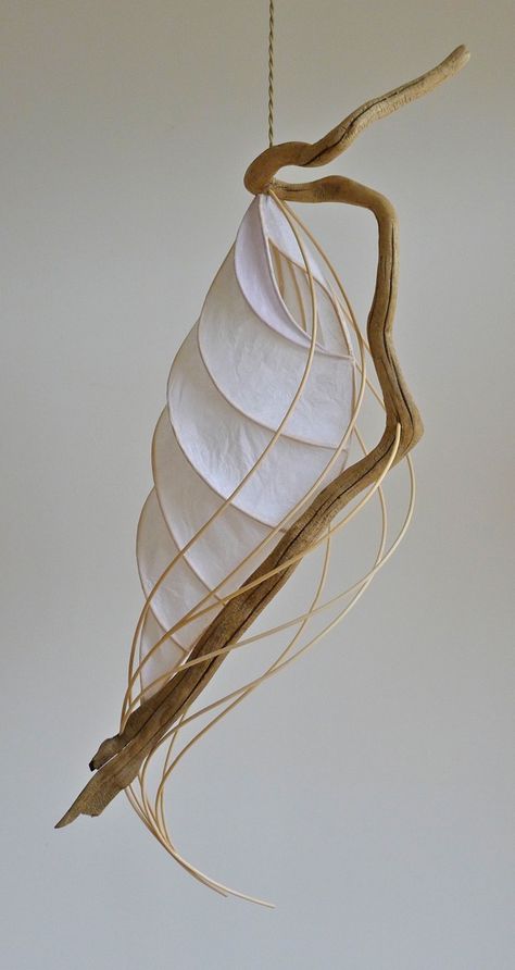 Driftwood Chandelier from Cameron Mathieson Luminaria Diy, Driftwood Chandelier, Driftwood Projects, Deco Nature, Deco Luminaire, Light Sculpture, Driftwood Art, Paper Sculpture, Paper Lanterns