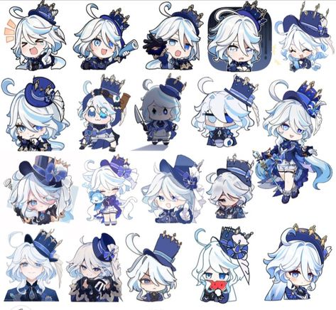 Furina from genshin impact Chibi Furina, Genshin Printable, Furina Sticker, Chibi Genshin, Doll Printables, Scrapbook Themes, Anime Crafts Diy, Air Force 1 Custom, Anime Crafts