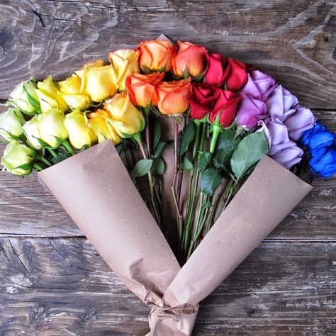 Rainbow Bouquet, Flower Picks, Rainbow Roses, Mellow Yellow, Types Of Flowers, Flower Delivery, Flower Gift, My Flower, Pretty Flowers