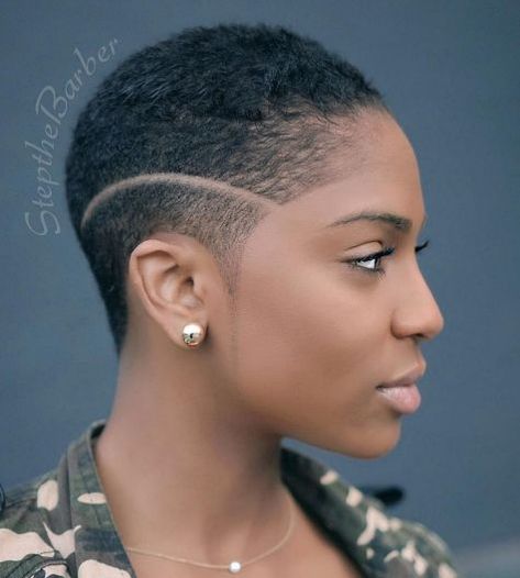 Women’S Shaved Cut With Shaved Line Female Haircuts, Short Hair Styles African American, Short Afro Hairstyles, Short Haircuts For Black Women, Shaved Hair Designs, Haircuts For Black Women, Beautiful Black Hair, American Hairstyles, Woman Shaving