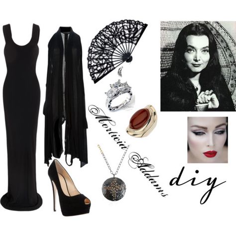 morticia Morticia Adams Inspired Outfit, Mortisha Adams, Prom 23, Burlesque Costumes, Morticia Addams, Adams Family, Future Outfit, Popular Outfits, Black Thread