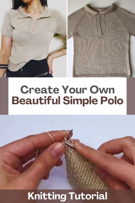 Brace yourself for a remarkable video tutorial that will empower you to create a stunning polo shirt, destined to become your favorite spring and summer essential. Say goodbye to complicated patterns, as our brilliant creator simplifies the process with clear, easy-to-follow instructions. Not only will you craft a garment that exudes style and charm, but you'll also revel in the sheer joy of this delightful project. Let your imagination run wild as you choose the yarn color that perfectly... Polo Knitting Pattern, Knit Polo Pattern, Polo Shirt Pattern, Fantastic Video, Knit Summer, Learn To Knit, Jumper Knitting Pattern, Stylish Scarves, Brace Yourself