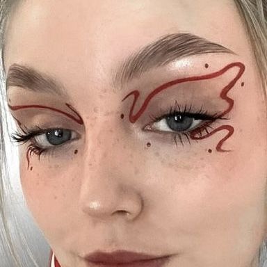 Funky Makeup, Vampire Bride, Cute Eye Makeup, Graphic Makeup, Rave Makeup, Swag Makeup, Ethereal Makeup, Red Makeup, Dope Makeup