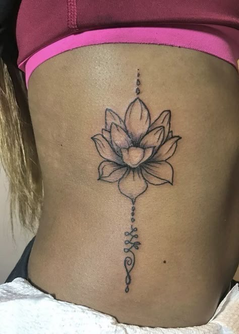 Lotus Flower Tattoo Black Women, Tattoos For Women On Thigh, Girly Tattoo, Stomach Tattoos Women, Pretty Hand Tattoos, Cute Tats, Tattoos Inspo, Black Girls With Tattoos, Writing Tattoos