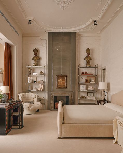 A Rare Find in Madrid Yields a Gemlike Home - WSJ Jean Louis Deniot, Madrid Apartment, Spain Design, Eclectic Bedroom, Neutral Bedroom, Beautiful Apartments, World Of Interiors, March 4, Scandinavian Interior